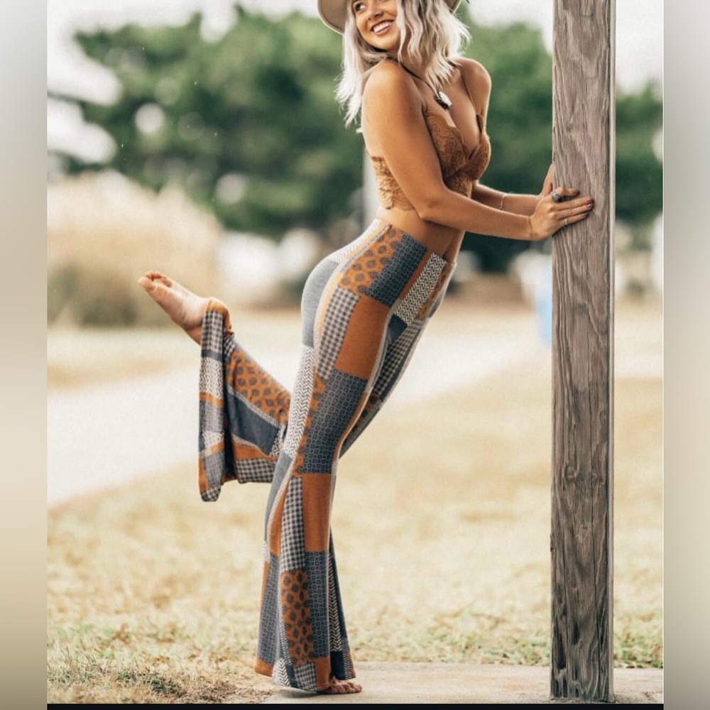 Patch flare pants